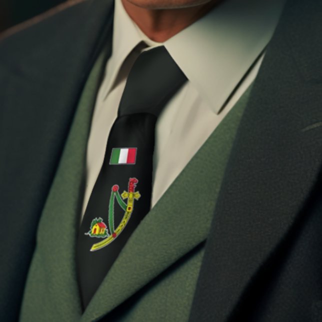 Sords nostalgia Grått Slips (Italian Ace of Swords 
Dark Grey Tie)