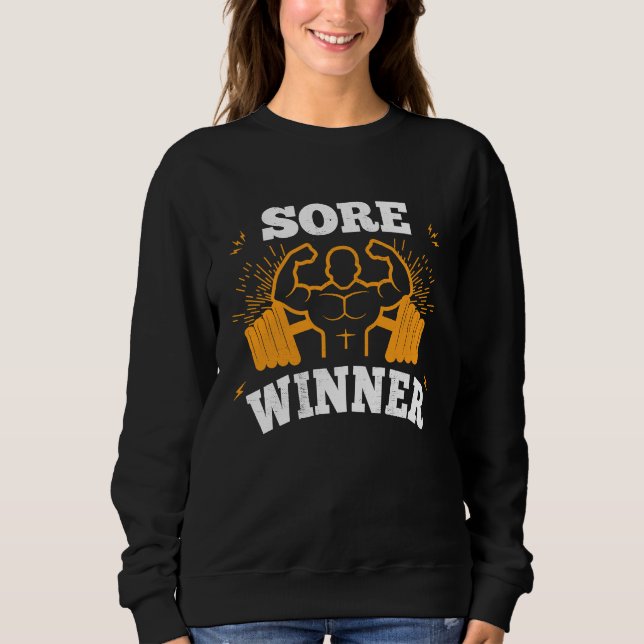 Sore Winner  Gym Quote Workout Exercise And Fitnes T Shirt (Framsida)