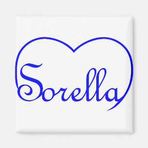 Sorella Italiana Sister hjärta Blue Magnet