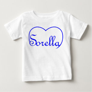 Sorella italiensk syster hjärta Blå T Shirt