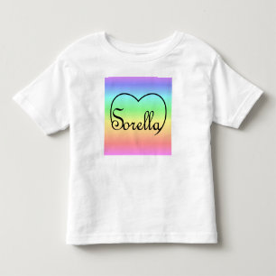 Sorella italiensk syster hjärta regnbåge t shirt