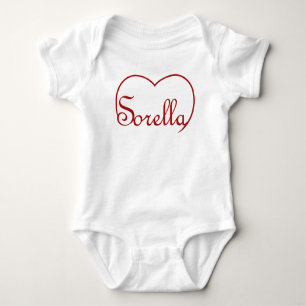 Sorella italiensk syster hjärta Rött T Shirt
