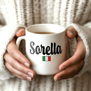 Sorella Italienska Flaggmugg - Present till syster Kaffemugg