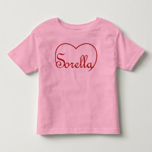 Sorella Italienska systerhjärtat Red T Shirt