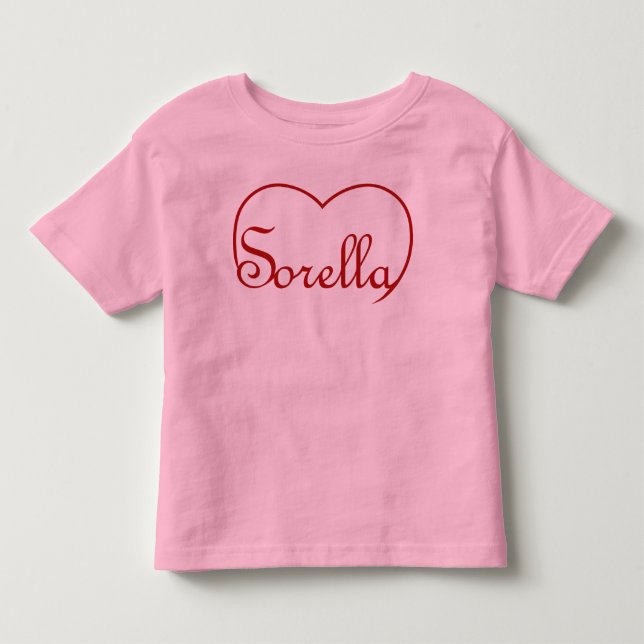 Sorella Italienska systerhjärtat Red T Shirt (Framsida)