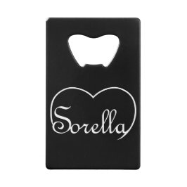 Sorella Italienskt sisterhjärtvitt Kreditkort Flasköppnare