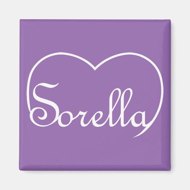 Sorella Italienskt sisterhjärtvitt Magnet (Framsidan)