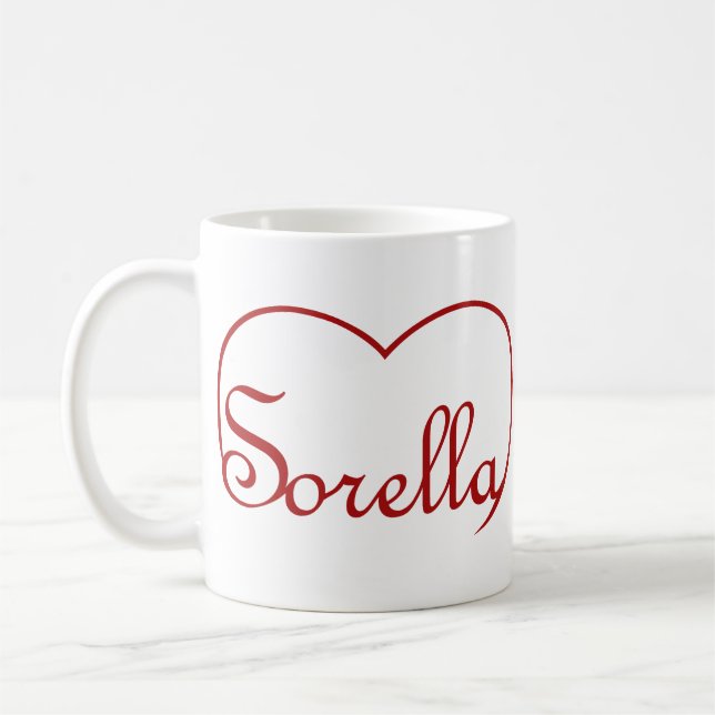 Sorella Italy Sister hjärta Red Kaffemugg (Vänster)