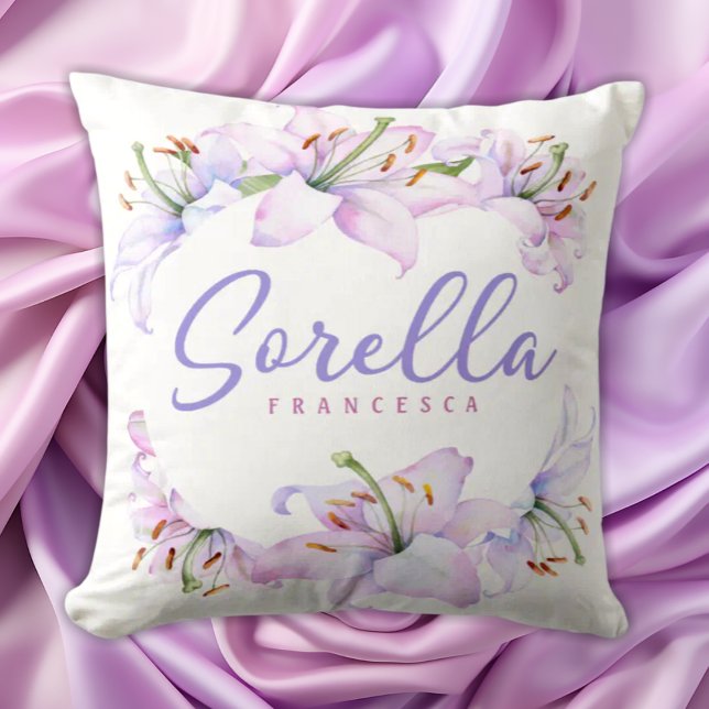 Sorella Lilies - Personlig Gift for Sister Kudde (Skapare uppladdad)
