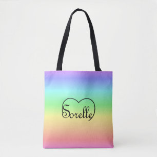 Sorelle Italias Sisters hjärttrainbow tote Tygkasse