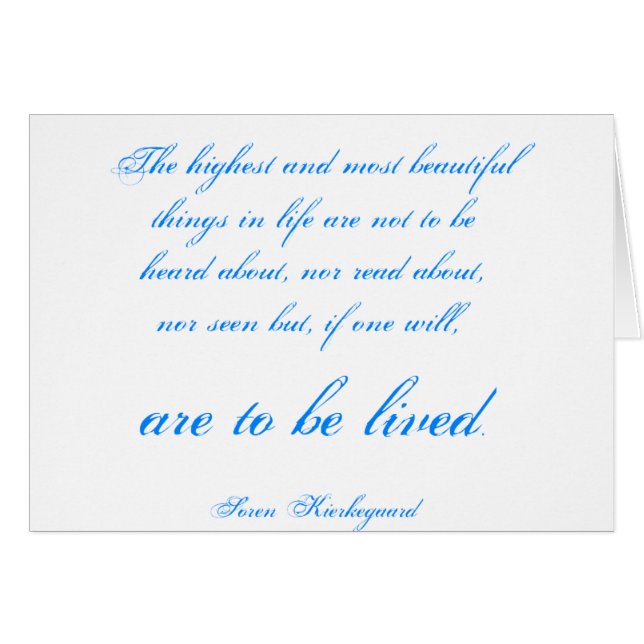 Soren Kierkegaard Hälsningskort (Framsidan Horizontal)