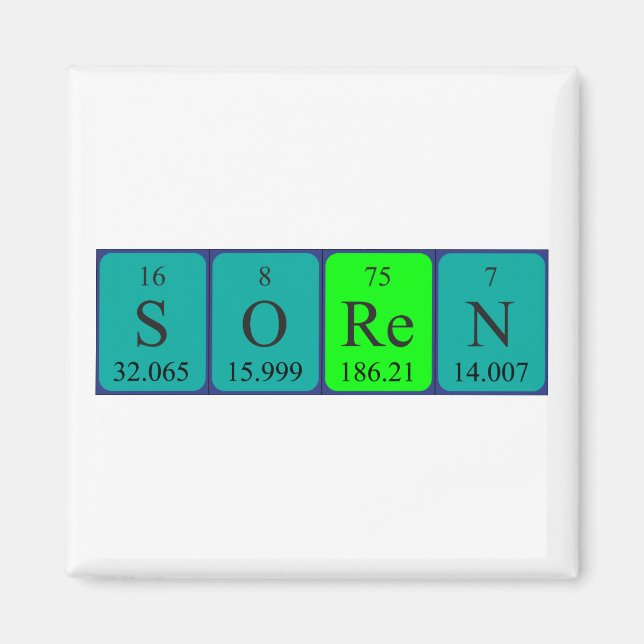 Sören Periodisk bord namn magnet (Framsidan)