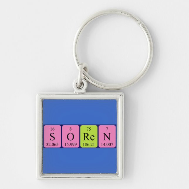 Soren Periodisk bord namn nyckelring (Framsidan)