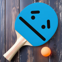Sorg Blank Ansikte Blå Ping Pong Paddle