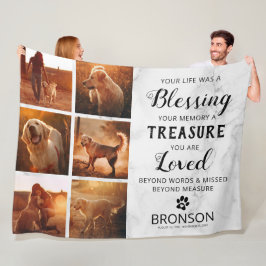 Sorgefoto Collage för Husdjur Fleecefilt