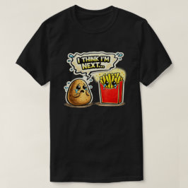 Sorgig Potatis Och Pommes Rolig Tecknad Konst T Shirt