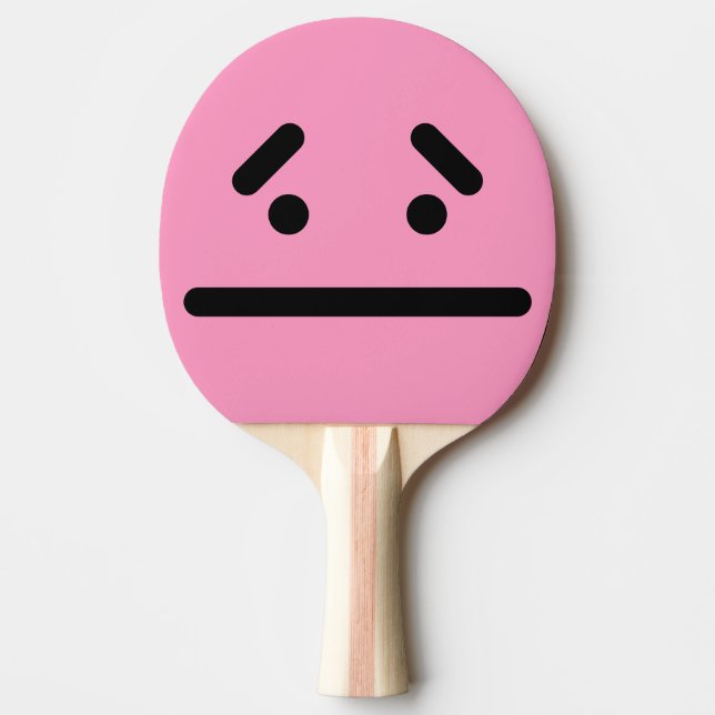 Sorgigt Tomt Ansikte Ljust Rosa Pingisracket (Framsidan)