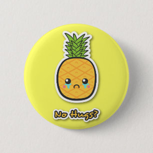Sorglig Ananas som inte får några kramar Knapp