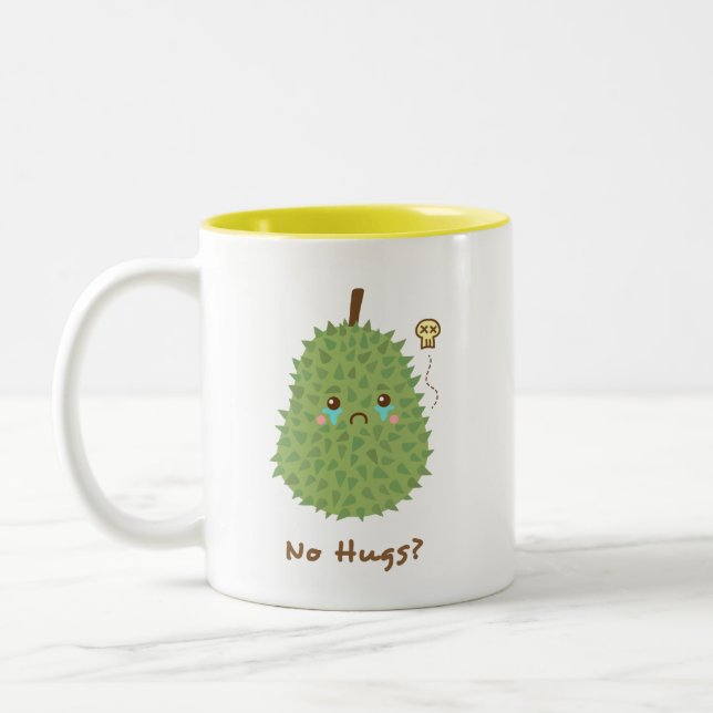 Sorglig Durian Utan Kramar Två-Tonad Mugg (Vänster)