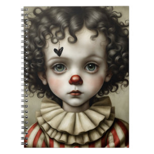 Sorglig Liten Clown Notisbok Journal Anteckningsbok