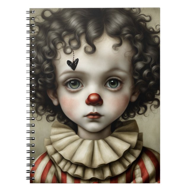 Sorglig Liten Clown Notisbok Journal Anteckningsbok (Framsidan)