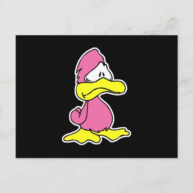 sorglig rosa anka vykort (Framsida)