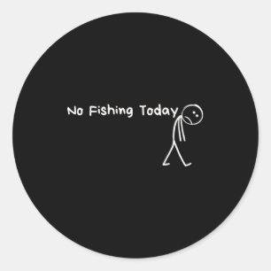 Sorglig Stickfigur Fisk Fan Nej Fiske Idag Fa Runt Klistermärke