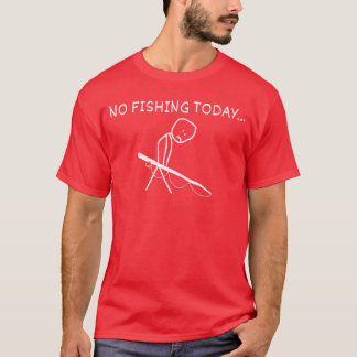 Sorglig Stickfigur Fiskefan Förekommer Inte Fisket T Shirt