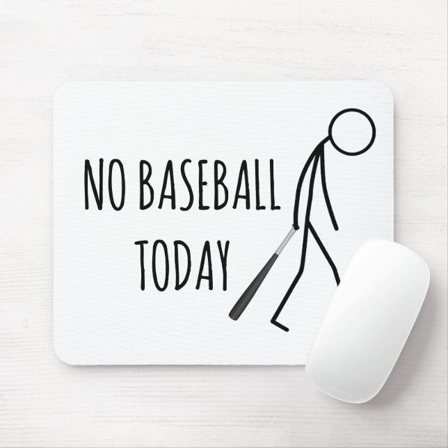 Sorglig Stickman med Basebollträ Musmatta (Med mus)