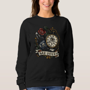 Sorgliga timmar 3am Gråtande klocka tatuering Flas T Shirt
