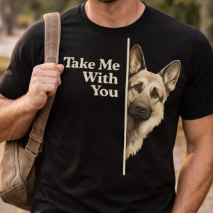 Sorgliga Valp Ögon Ta Med Mig Tyska Herdehund T Shirt