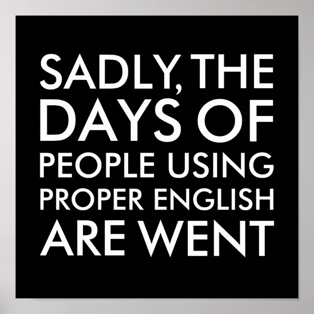 Sorgligt nog använder folk korrekt engelsk stavnin poster (Framsidan)