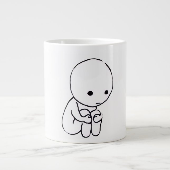 Sorgligt stämningsestetiskt kaffemugg jumbo mugg (Framsidan)