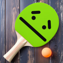 Sorgligt tomt ansikte Grön pingisracket