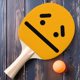 Sorgligt tomt ansikte Orange ping pong-paddel Pingisracket
