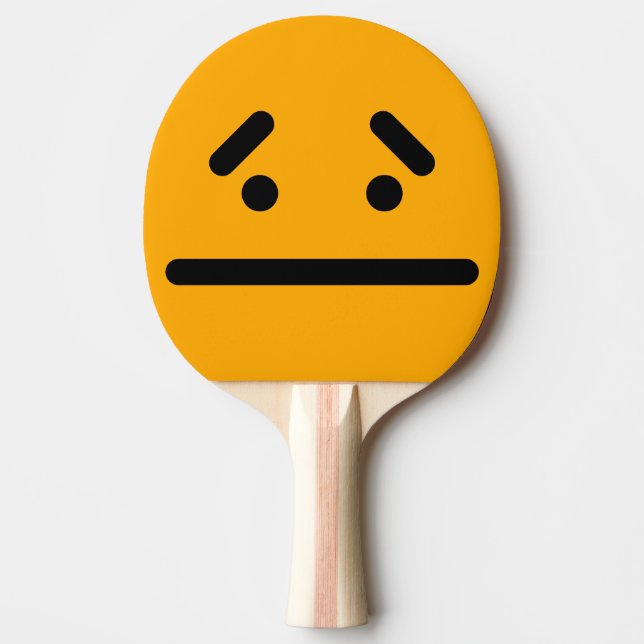 Sorgligt tomt orange ansikte pingisracket (Framsidan)