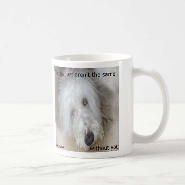 Sorgsen Bearded Collie Kaffemugg (Höger)