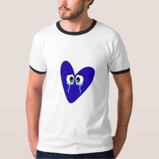 Sorgsen gråtande blå hjärta Estetisk t-shirt