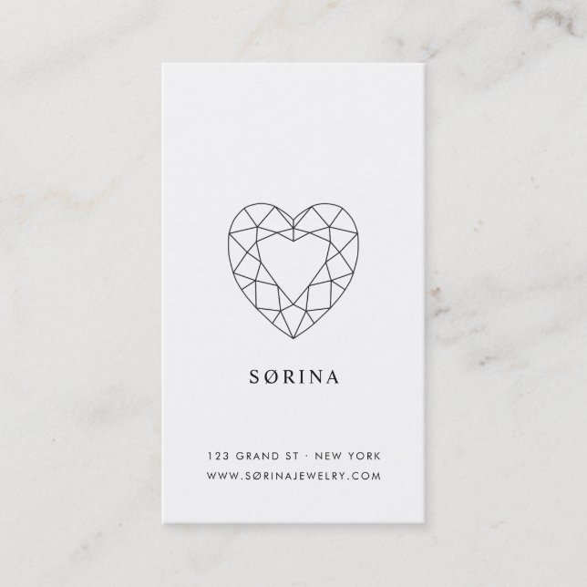 Sørina Jewelry Logotyp Moonstone Affärskort Visitkort (Framsida)