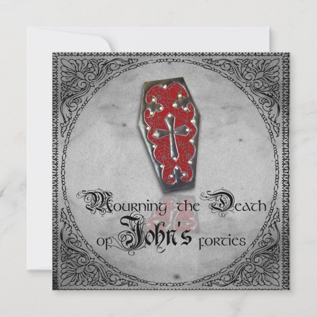 Sörja döden av partyinbjudan (för min ungdom) inbjudningar (Framsida)