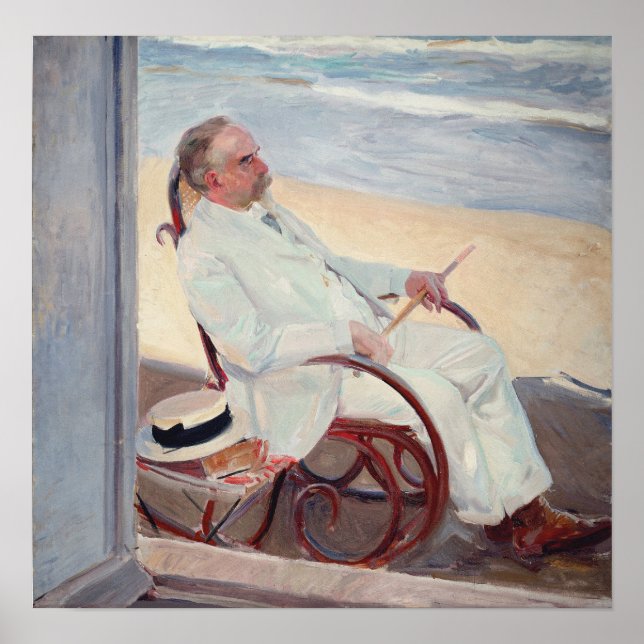 Sorolla - Antonio Garcia på stranden Poster (Framsidan)