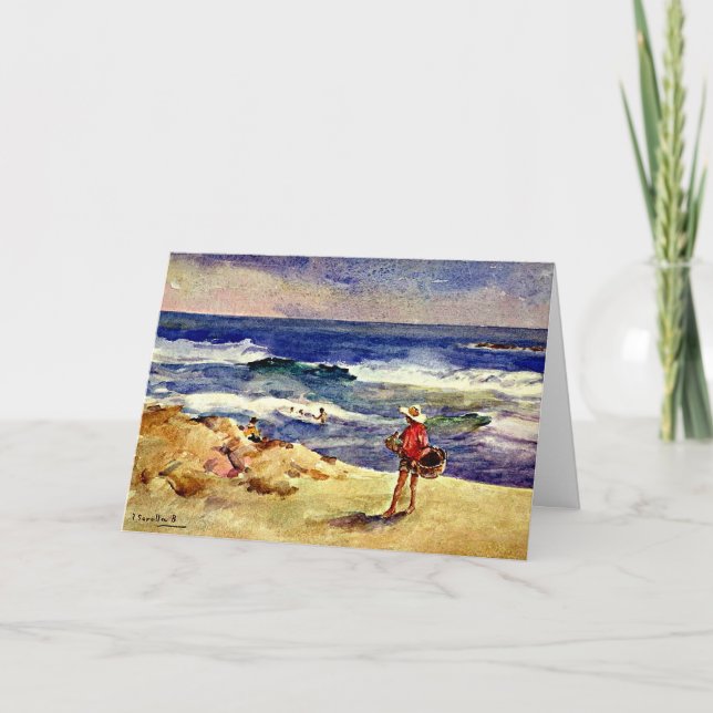 Sorolla - Boy on Sand, bra art Kort (Framsida)