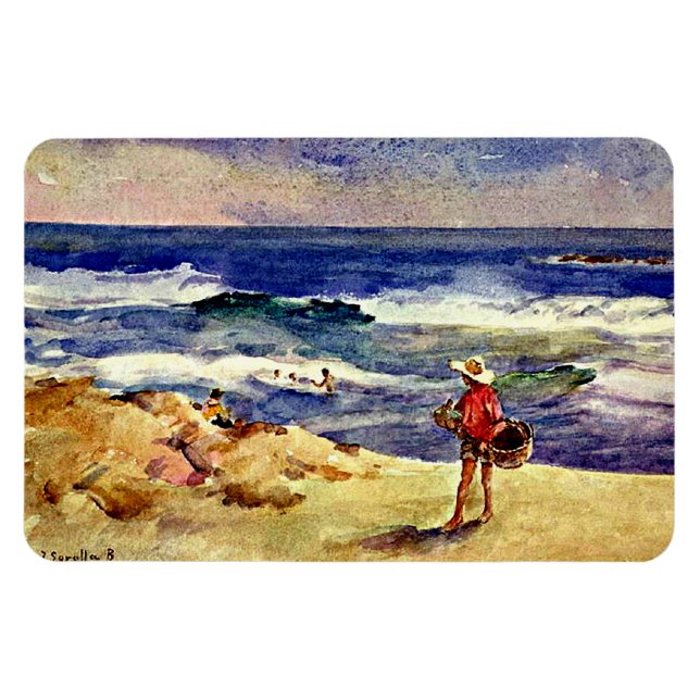 Sorolla - Boy on Sand, bra art Magnet (Horisontell)