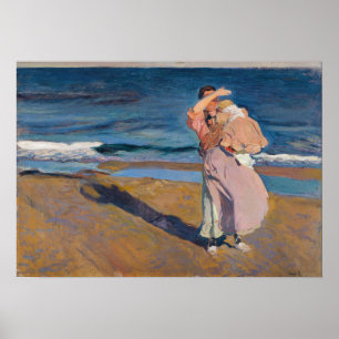 Sorolla - Fiskare med sin son Poster