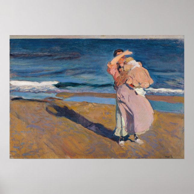 Sorolla - Fiskarkvinna med sin son Poster (Framsidan)
