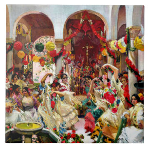 Sorolla målning - Sevilla, Dance Kakelplatta
