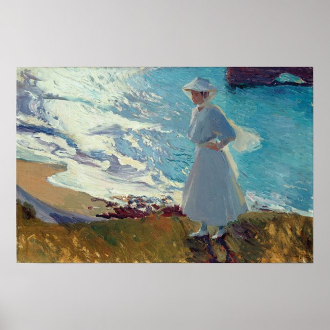 Sorolla - Maria på stranden, Biarritz Poster (Framsidan)