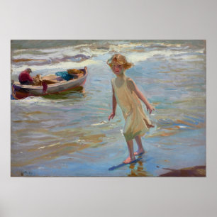 Sorolla - Nina på stranden, Valencia Poster