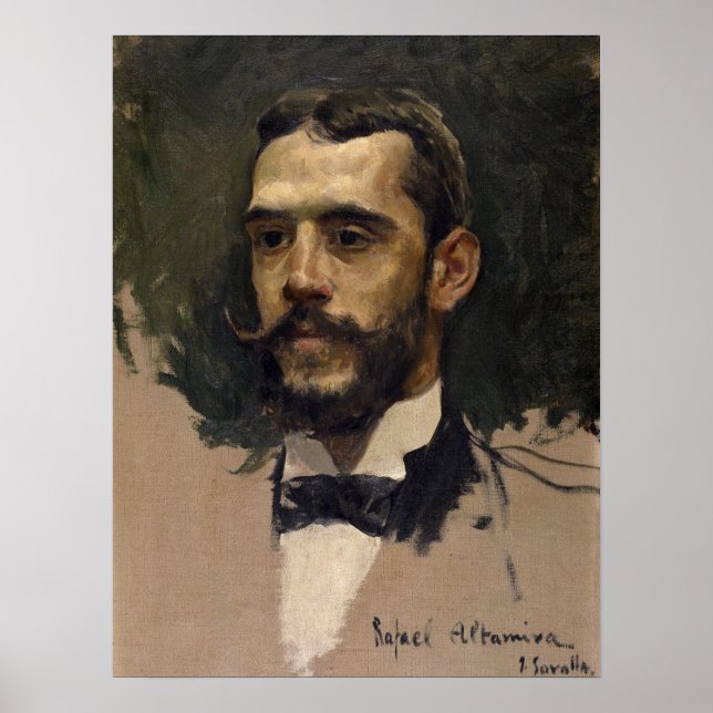 Sorolla - Porträtt av Rafael Altamira Poster (Framsidan)