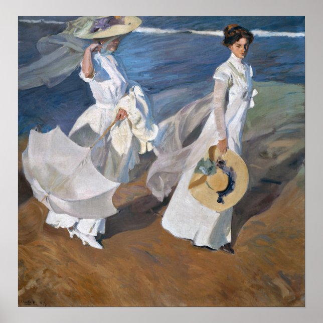Sorolla - Promenad längs havsstranden Poster (Framsidan)